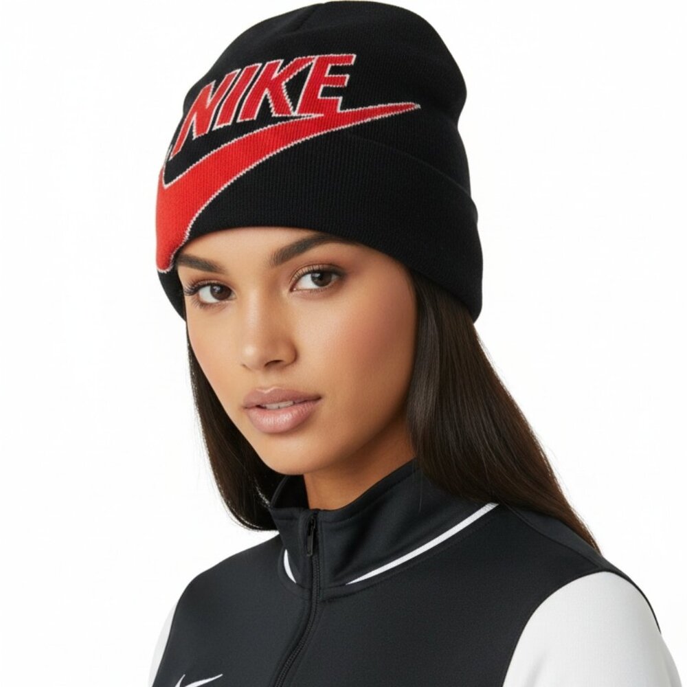 Nike NikeBetterWorld Black Red Beanie OSFA 575817-014‎ Winter Hat